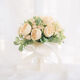 
Zhenxi bride gets a marriage certificate and holds flowers and takes photos and props. Simulated flowers and bouquets of weddings. White roses. Three lives and three lives. [Champagne + white]