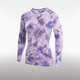 UTO Merino wool tie-dye quick-drying long-sleeved men's and women's outdoor cross-country running T-shirt sports top Muzan Purple - Women's L