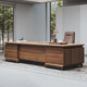 Baiyuan North American walnut solid wood boss office desk and chair combination new Chinese style executive desk CEO chairman desk 2.0m boss table North American walnut frame
