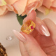 Chiba Jewelry Gold Pure Gold Cultured Ruby and Moissanite Ring Elegant Retro Hand Jewelry Girl Birthday Gift for Girlfriend Pure Gold Ring/Support More Refund or Less Replenishment 4.31g No. 12