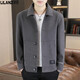 Lilang Spring and Autumn Jacket Men's 2025 Lapel Solid Color Top High-end Light Luxury Men's Casual Thin Jacket Dark Gray M