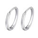 BMOI Old Phoenix 999 Pure Silver Earrings Plain Hoop Earrings 2025 New Trendy Men's Earrings Girls' Ear Bone Rings 12mm S999 Pure Silver Style - One Pair
