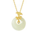 Meimin (none) New Chinese style Hetian jade necklace for women s925 sterling silver carnation pendant niche gift for mother birthday gift P14116-Pellen carnation-F17 (natural Hotan 925 silver