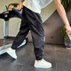 Jasons Harlen trousers men's summer nine-point pants handsome trendy quick-dry men's pants 2025 new small-foot casual pants trendy 1056 gray M