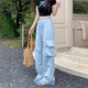 
Multi-pocket casual ice silk work pants for men and women neutral summer outdoor trousers trendy couple casual pants KXW 687 blue [ice silk work pants] 3XL [145-160Jin [Jin equals 0.5 kg]]