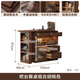 Small wood walnut medieval style black walnut bar counter dining side cabinet living room household solid wood retractable apartment dining table storage cabinet bar counter + retractable rack group and
