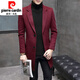 Pier Cardin Herbst und Winter Wollmantel Herren mittelgroßer koreanischer Stil trendiger Wollmantel Herren Windbreaker Girl Anzug schwarz xl