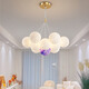 Nordic Simple Wohnzimmer Internet Prominente Beleuchtung cremiger Schlafzimmer Restaurant Planet Kronleuchter Zhongshan Home Dekoration Mondlampe 9734-Golden 7-köpfige dreifarbige Lichtweißkugel
