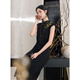 Drei Farbe 2025 Herbst NEU VERBESSERTE CHEONGSAM ROCK VORDERTE KIND SLIM LONG ROCK Klassiker elegant M klassisch schwarz l 165/88a