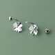 RSRDDY Old Phoenix 9999 sterling silver earrings four-leaf clover women's silver temperament sweet screw-buckle earrings for girls sterling silver four-leaf clover earrings Lao Fengxiang same style 2.99g limited time sale