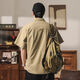 Jeep Spirit Jeep Camisa de manga corta Hombres Summer Men americanos Retro Loose Camisa de trabajo Tope Camina superior Código de hombres 832 Código XL de caqui (145jin [Jin es igual a 0.5 kg] -165Jin [Jin es igual a 0.5 kg])