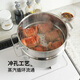 Shuangshan stainless steel steamer, steamer, household multifunctional stew pot, three-layer thickened composite soup pot, steaming and stew integrated pot, 2 layers (soup pot*1+steamer*2+pot lid*1) 24cm