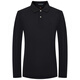 Angel Bird long-sleeved POLO shirt men's autumn style men's fashion business casual long-sleeved POLO shirt knitted lapel long-shirt black L -48 (175/96)