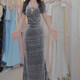 
Light luxury French niche celebrity banquet dress dress for women 2025 summer temperament high-end D1592 Black 2XL [130-145Jin[Jin equals 0.5 kg]]