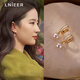 Lnieer Liu Yifei's same style pearl earrings 925 silver needle small fragrance ear jewelry light luxury 2025 new hot style high-end 8mm oil drop pearl earrings 925 silver needle