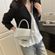 2025 Summer Nuevo exquisito estilo perezoso Bolso cuadrado de moda Internet Viajes de un solo hombro Bolso de bolso de cuerpo cruzado plateado