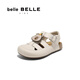 Belle Children's Shoes Woven Style Velcro Toast Shoes 2025 Xia Xin Mall Same Style Birkenstock Shoes 90372B75 Beige 30
