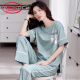 Langsha Light Luxury High-End Pajamas for Women in Summer Pure Cotton Pantalones de manga corta para el verano 2025 Nueva primavera y otoño Home Women's Home 7374 M [recomendado 80-105Jin [Jin equivale a 0.5 kg]]]