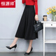 Hengyuanxiang's new autumn and winter skirt for women, mid-length, high-waisted, Korean-style black skirt, slim, large size, versatile a-line skirt, black with pockets, thin XL, recommended 105-125 Jin Jin equals 0.5 kg
