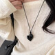 Koreanische Fieber Bloggerin gleiche Liebe Anhänger Halskette Langes Pullover Ketten Kette Female Accessoires Schlüsselbein Kette Halskette Schmuck [rot] Öldrop Geometrische Liebe Halskette