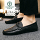 Specht Loafer Schuhe vielseitig viel Top 2025 Neue Männerbohnenschuhe Herren -Fahrschuhe modische lässige bequeme und vielseitige D826 Brown 39