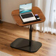 Jingju Bedside Table Movable Lift Computer Table Living Room Sofa Foldable Desk Home Bedroom Writing Desk BGZ787 Walnut Color Lift Flip Table + Black Shelf