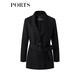 PORTS women's spring and summer new belted waist suit jacket LM8J031KWB029 black 2