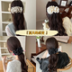 Bai Shilin Korean style 2025 new polka dot bubble banana clip vertical clip half-tied sweet hair clip back of the head hair clip white polka dot banana clip
