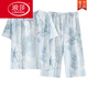 Langsha Summer Nuevo estilo chino de pijama de manga corta Juego de algodón de algodón para mujeres Pantalones cultivados de verano se puede usar fuera de Lzy9902 m (sugerido 75-95Jin [Jin equivale a 0.5 kg])