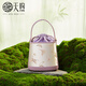 Tianxu Mother's Day Gift Women's Bag New Chinese Style Roland Purple Cheongsam Cowhide One-Shoulder Crossbody Handheld Bucket Bag Bag Women Roland Purple 1-Gift Box Pack