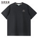 Fairwhale Gold Draht bestickt runden Hals Kurzarm T-Shirt Herren 2025 Sommer Neues Modes Black Short T-Top 1506 Black 001 L 175