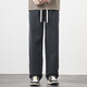 LEE KIDS new mulberry silk casual pants men's spring and summer straight trousers Lycel's cool and breathable high street trendy men's wide-leg pants 9901 black S (80Jin[Jin equals 0.5 kg])