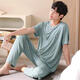 Yalu Pyjamas Herren Sommer kurzärmelige Hosen Hauskleidung Dünne Eis Seide Kühl einfacher Anzug modal kurzärmelig + Hosen 2677 L Empfohlen 100-120