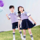 Chaomengcheng Primary School Uniforms Summer Children's Short-Sleeve Class Uniform Set Performance Clothes Kindergarten Clothes Summer Clothes Graduation Photo Customized 6623 Red Women's Set 100 Recommended height 90cm