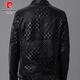 Pierre Cardin leather jacket men's spring and autumn 2025 new high-end light luxury lapel trendy versatile fashion jacket top black/thick style M 170 (100-120Jin Jin is equal to 0.5 kg)
