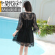
Modal large-size swimsuit for women fat mm long 200 Jin [Jin equals 0.5 kg] cover belly and make you look slim and sexy three-piece set big breast split high waist swimsuit 6196 three-piece set - black M Recommended 80-95 Jin [Jin equals 0.5 kg]