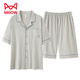 
Catman MIIOW super soft men's pajamas summer pure cotton short sleeve shorts lapel pure cotton youth home clothing men's spring and summer style suit 5E5155 [7A antibacterial Xinjiang cotton] XL 175 recommended weight 140-160Jin [Jin equals 0.5 kg]
