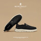 MONTAGUT old Beijing canvas shoes men's summer light and breathable lazier shoes comfortable and odor-proof soft sole casual loafer shoes black (leather shoe size) 41