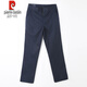 Pier Cardin Pantalon décontracté pour hommes pour un pantalon d'affaires de couleur solide en coton mince en ligne droite lâche