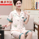 Victorias Stil Sommer Mutter Ice Silk Pyjamas Frauen koreanische Version kurzärmelige Kurzhose große Imitation Seiden-Strickjacke Kleidungsstück Set 867 m [Empfohlen 80-100jin [Jin gleich 0,5 kg]]