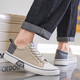 Pastoral Europeo 2025 zapatos para hombres nuevos zapatos de lona casual de moda zapatos de mesa transpirable para hombres versátil suave k22 beige 41