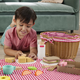 Fisher-Price Girls Juguetes para niños Regalos de cumpleaños House Fisher Wooden Building Blocks Canasta de picnic Hxt81