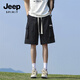 JEEP SPIRIT shorts men's summer new casual trend loose five-point cool work pants 717 black XL