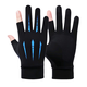 Sonnencreme Handschuhe Herren Sommer dünner Stil exponiertes Fingereis Seidenfahren und Reiten Leck zwei Finger locken Fischerei zum Halbfinger -Sommer -Leck zwei Finger - Schwarz