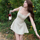 Ono Seven Days White Polka Dot Prentle для женщин весной и летом 2025 г. Новое маленькое обтягивающее французское воротничко