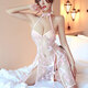 Long Night Manman SEATY APETRADA PAJAMAS SEXY Bordado Bordado Cheongsam Suit Uniforme Temptation Role 1278 Pink One Size (80-140Jin [Jin es igual a 0.5 kg])