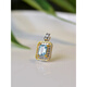 Fat Donglai same style blue topaz necklace for women s925 silver inlaid raw stone bare stone pendant gem clavicle chain neck 05#s925 silver blue topaz passepartout pendant with