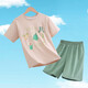 
Children's short-sleeved suit pure cotton pajamas summer thin girls' home clothes suit Girls' short-sleeved children's air-conditioning suit Coke short-sleeved suit 180 Number 170CM-65GK