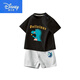 Disney boys' suit 2025 summer new style small and medium-sized children's baby short-sleeved shorts two-piece set of children's pure cotton children's clothing AP13794 fluorescent green + I10470K gray 80