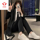 FANAOGE Korean style black suit suit for female college student defense suit black jacket teaching job interview professional formal wear 4-piece suit tie + suit + white shirt + pants M Recommended 95-110 Jin Jin equals 0.5 kg Urgent items will be sent on the same day - contact customer service for SF Express